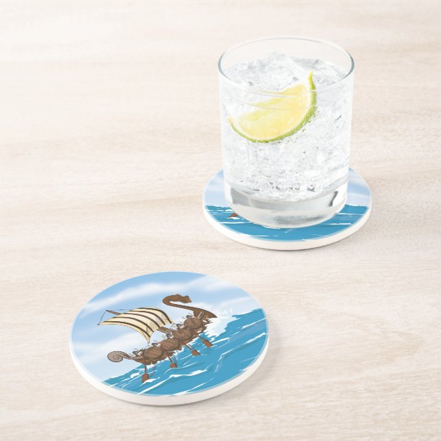 Viking Ship Drink Coaster (Side)