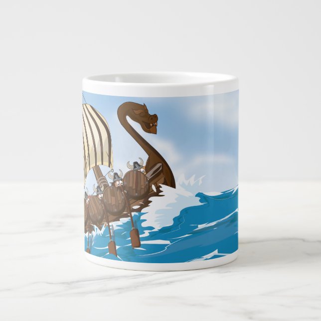 Viking Ship Giant Coffee Mug (Front)