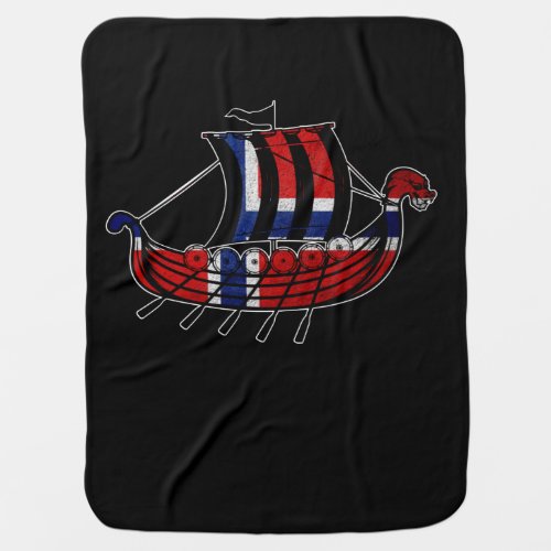 Viking Ship Gift Norway Valhalla Odin Scandinavia Baby Blanket