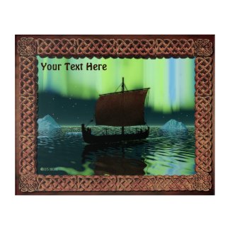 Viking Ship Inder Northern Lights