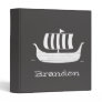 Viking ship/longboat w/custom background color 3 ring binder