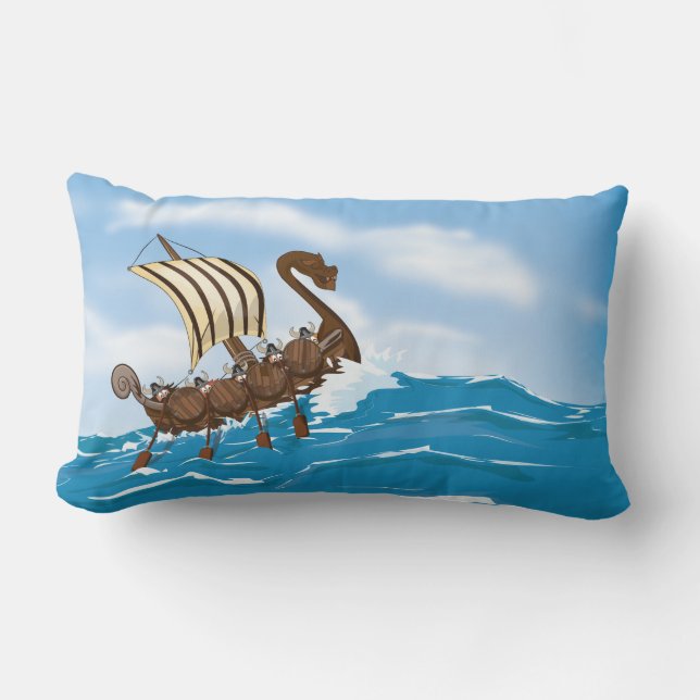 Viking Ship Lumbar Pillow (Front)