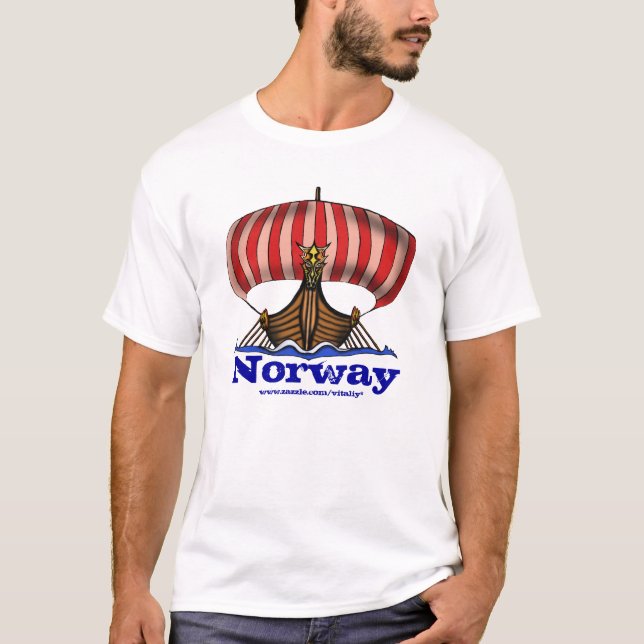Viking ship norway cool t-shirt design (Front)