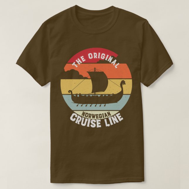 Viking Ship Original Cruise Line Norwegian Retro V T-Shirt (Design Front)