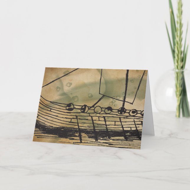 Viking Ship Ormen Lange Greeting Card (Front)