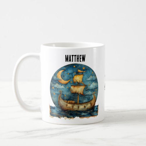 Viking Ship Personalized Coffee Mug