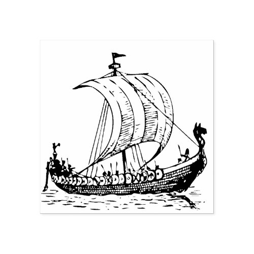 Viking Ship Rubber Stamp