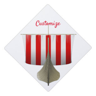 Viking Ship Sailing Thunder_Cove Graduation Cap Topper