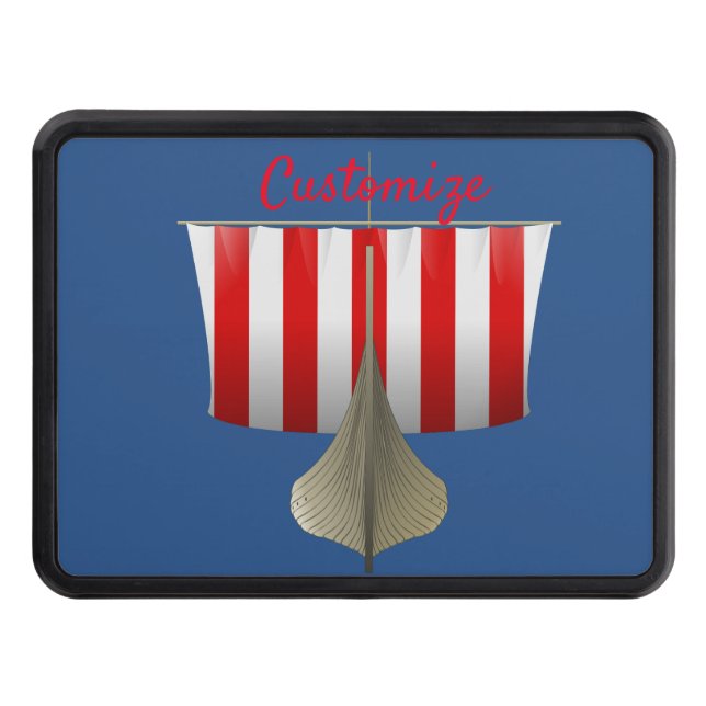 Viking Ship Sailing Thunder_Cove Hitch Cover (Front)