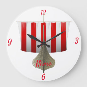 Viking Ship Sailing Thunder_Cove Large Clock