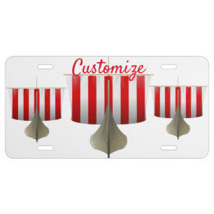 Viking Ship Sailing Thunder_Cove License Plate