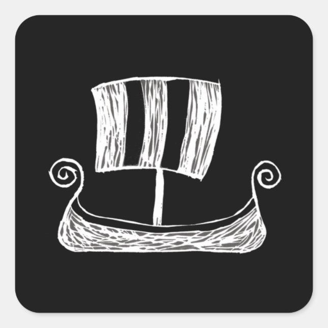 Viking Ship Square Sticker (Front)
