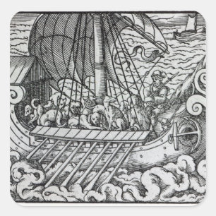 Viking Ship Square Sticker