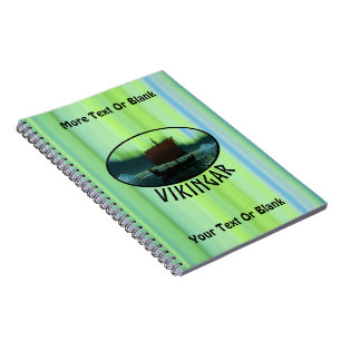Viking Ship Under Northern Lights Notebook