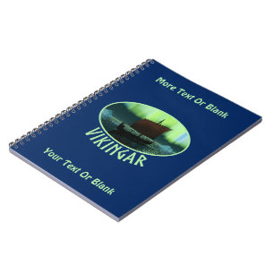Viking Ship Under Northern Lights Notebook