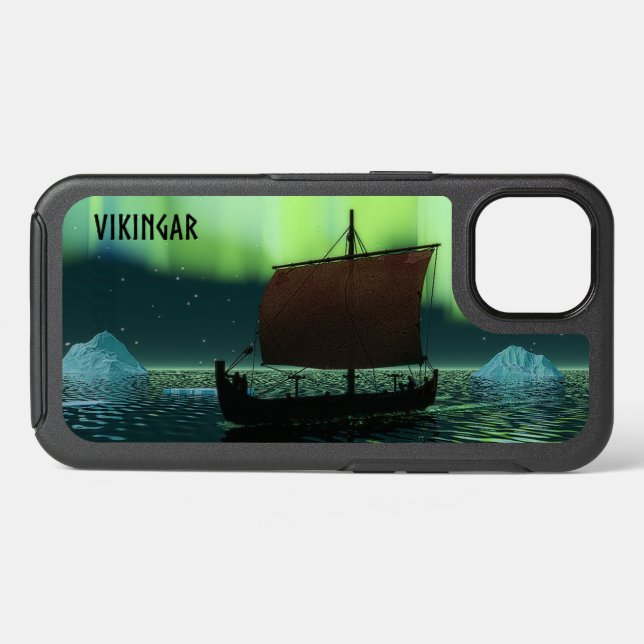 Viking Ship Under Northern Lights OtterBox iPhone  13 Case (Back Horizontal)