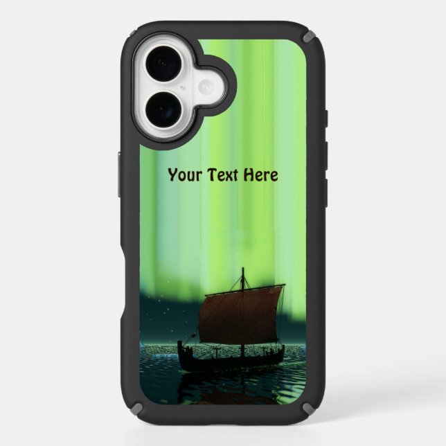 Viking Ship Under Northern Lights Speck iPhone Case (Front)