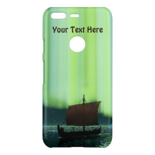 Viking Ship Under Northern Lights Uncommon Google Pixel Case