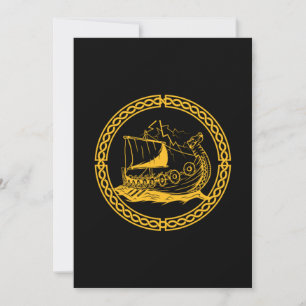 Viking Ship Warrior Valhalla Norse Mythology Gift Invitation