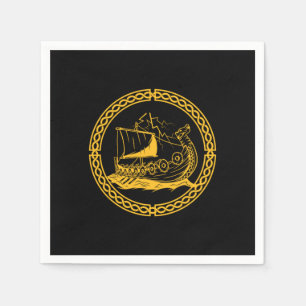 Viking Ship Warrior Valhalla Norse Mythology Gift Napkins