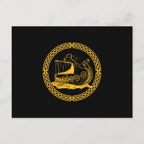 Viking Ship Warrior Valhalla Norse Mythology Gift Postcard