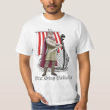 viking ship with norsemen warrior tshirt light