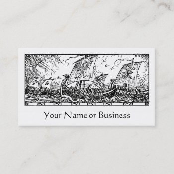 Viking Ships Business Card by WaywardMuse at Zazzle