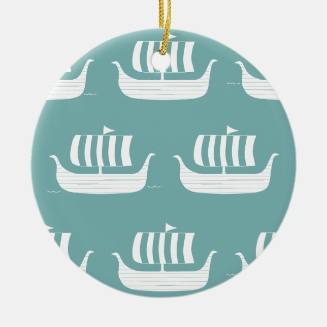 Viking ships custom ornament (Front)