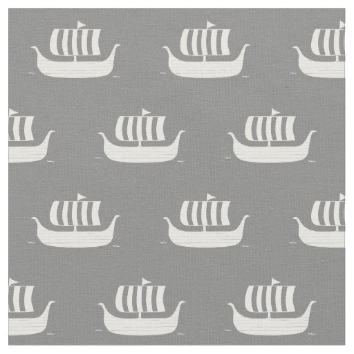 Viking ships/longboats w/custom background color fabric