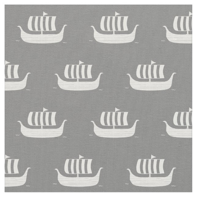Viking ships/longboats w/custom background color fabric (Close Up)