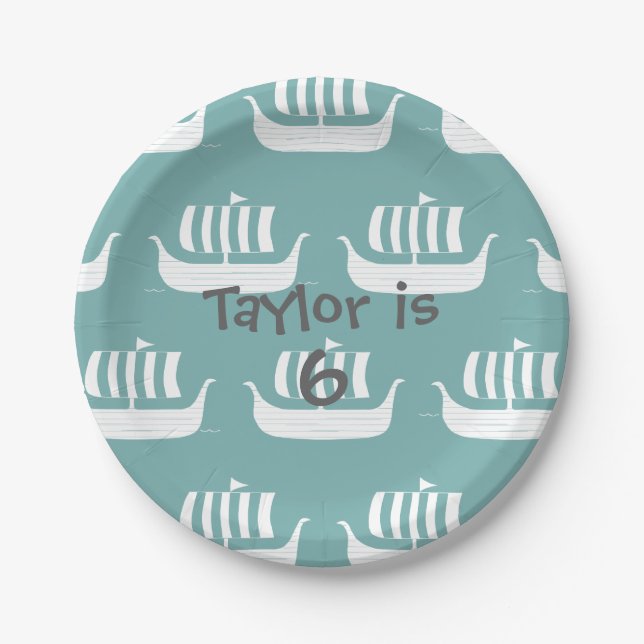 Viking ships paper plate (Front)