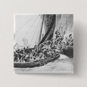 Viking Ships Pinback Button