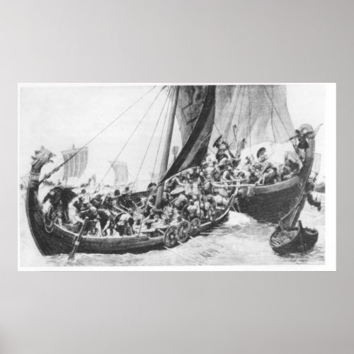 Viking Ships Poster