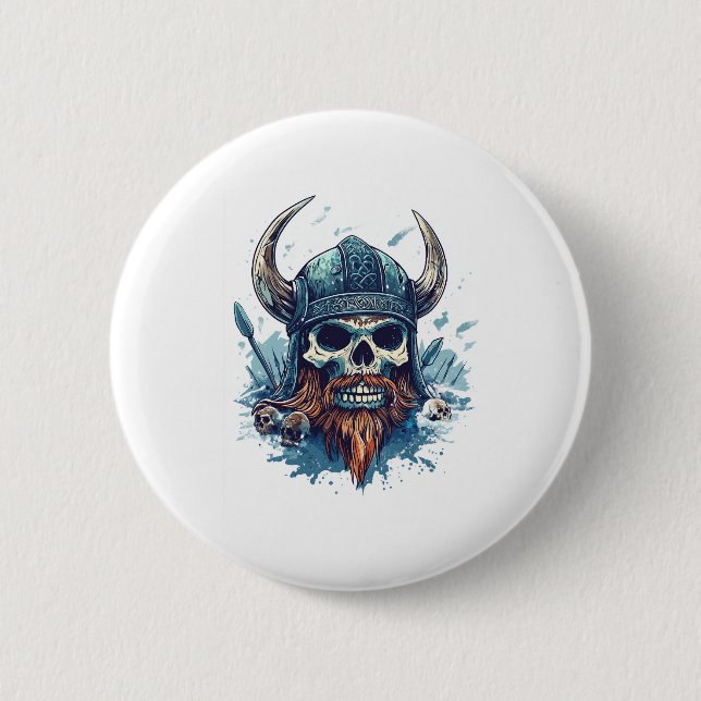 Viking Skull Berserker Button (Front)