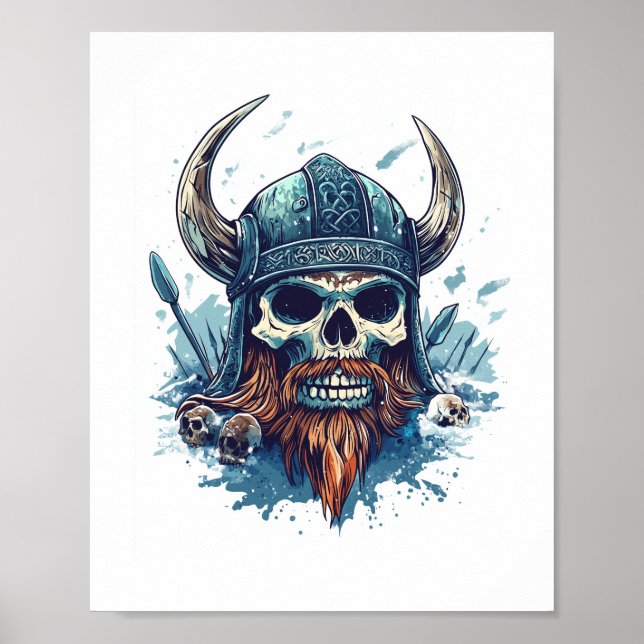 Viking Skull Berserker Poster (Front)