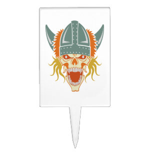 VIKING skull custom cake topper