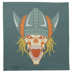 VIKING skull custom cloth napkins