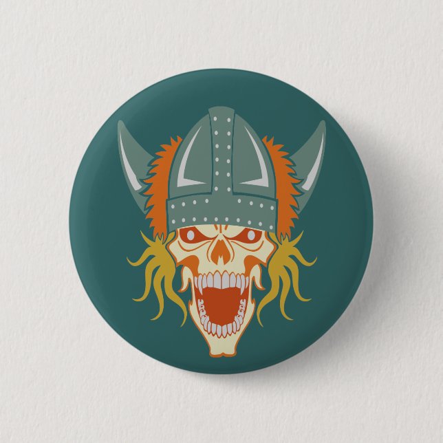 VIKING skull custom color button (Front)
