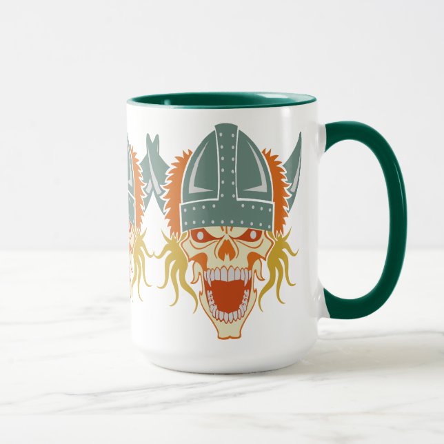 VIKING skull custom mug - choose style, color (Right)