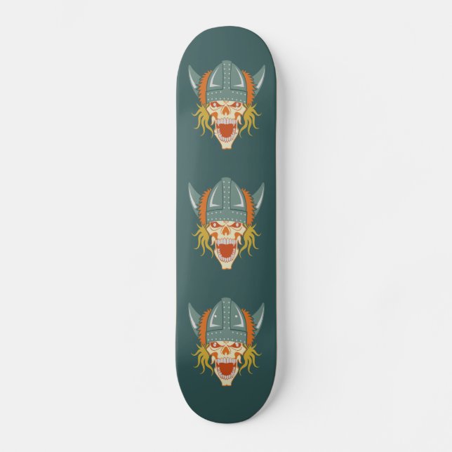 VIKING skull custom skateboard Deck (Front)