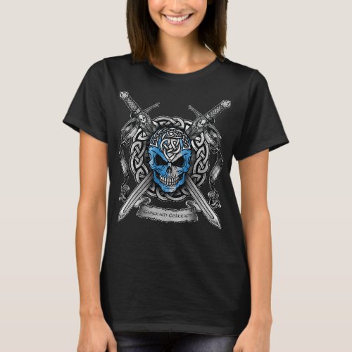Viking Skull Gaisgeach Ceilteach T_Shirt
