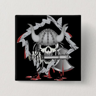 Viking Skull Pinback Button