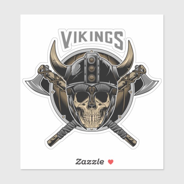 Viking Skull Warrior Sticker (Sheet)