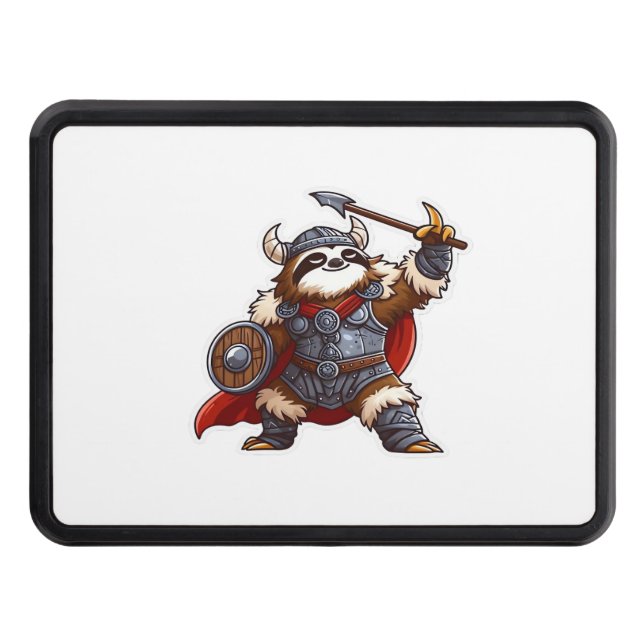viking sloth Oversized T-Shirt Hitch Cover (Front)