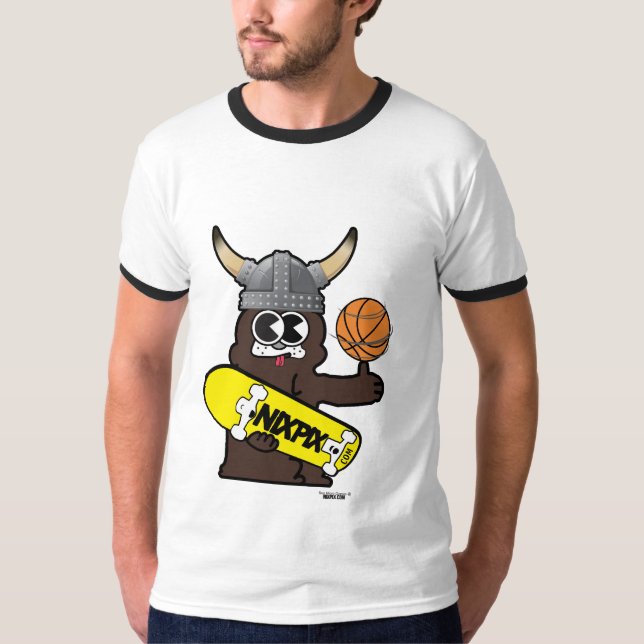 Viking Spinning Basketball Dog T-Shirt (Front)