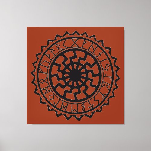 Viking Sun Celtic Rune Calendar Canvas