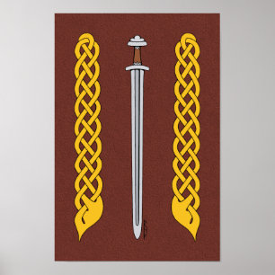 Viking Sword and Plaitwork Poster