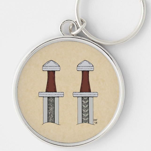 Viking Sword Pattern Welding Keychain (Front)