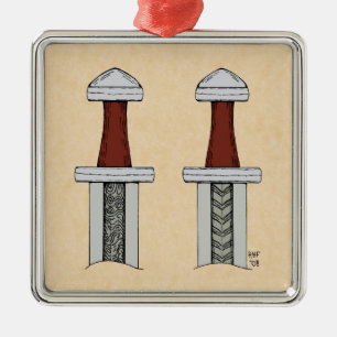Viking Sword Pattern Welding Metal Ornament