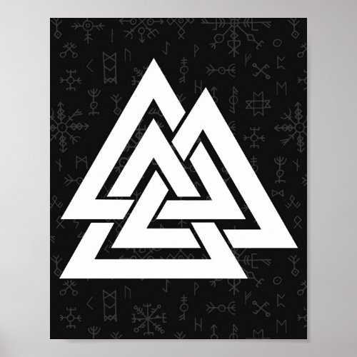 Viking Symbol Valknut with Celtic Runes _ Valknut  Poster